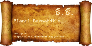 Blandl Barnabás névjegykártya